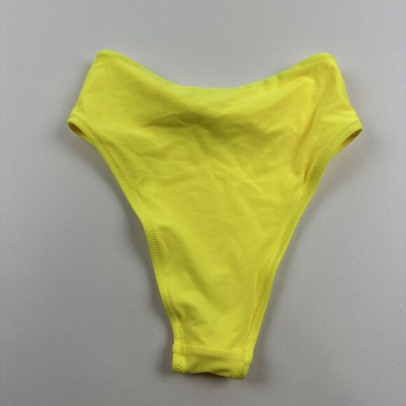 Aerie Yellow High Waisted High Cut Cheeky Bathing Suit Bikini Bottom Tie Sz XS - Picture 5 of 5